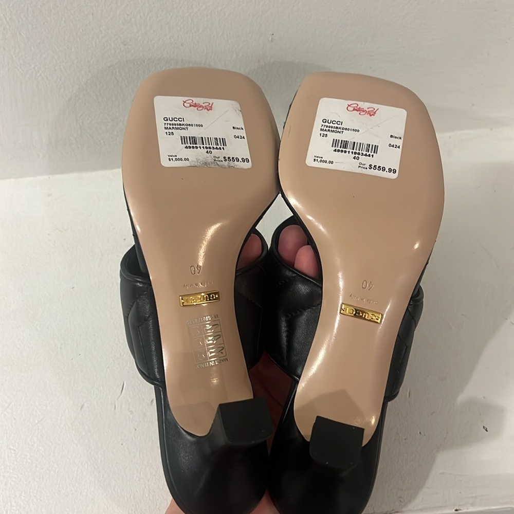 Black quilted thong sandals from Gucci size 40 NEW without the box - Picture 7 of 11